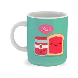 ARTBUG White Printed Ceramic Glossy Core Set of Cups and Mugs-2