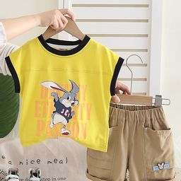 INCLUD Boys Printed Round Neck Extended Shoulder T-Shirt With Shorts-image-12