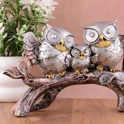 Zart Brown & Yellow Owl Family Showpiece-image-90