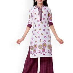 MASTARANG Girls Floral Printed Kurta with Sharara-58