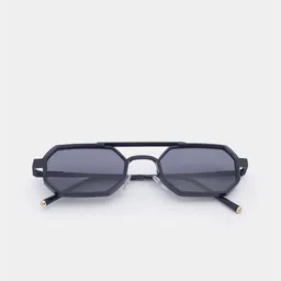 SUNGLASSIC Unisex Square Sunglasses with UV Protected Lens V1-Commando-Full-Black image 4