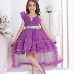 Lagorii Puff Sleeve Net Fit & Flare Dress-52