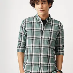 British Club Men's Dobby Checks Regular Fit Shirt-image-53