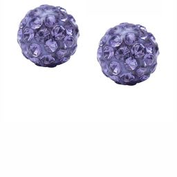 STUDEX Stainless Steel Silver Plated Crystals Studded Circular Shaped Studs-54