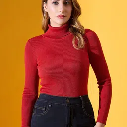 98 Degree North Women Ribbed Woollen Pullover-picture-4