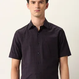 Arrow Classic Geometric Self Design Opaque Cotton Formal Shirt-image-10
