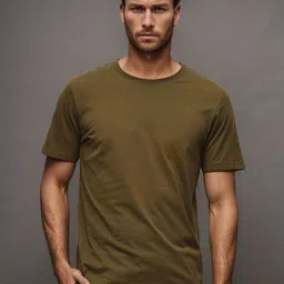 BLUEFICUS Men Solid Round Neck T-shirt-41