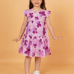 Creative Kids Floral Print A-Line Dress-29