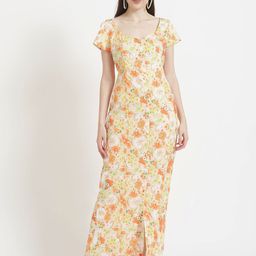 AMSWAN Women Floral Print Maxi Dress-image-83