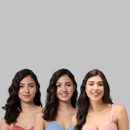 Women Cotton Red,Light Blue,Pink Padded Non-Wired Lingerie Bra Sport wear Gym Crop Tank Top-16