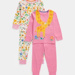 mothercare Girls Pack Of 2 Printed Night suit-image-26