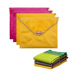 Aura Yellow Set of 4 Regular Multi-Utility Organisers-5