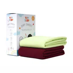 TIDY SLEEP Maroon 2 Pieces Cotton Waterproof & Breathable Mattress Protectors-84