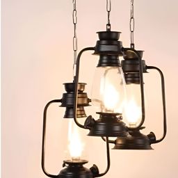 KINIS Black & Brown Textured Abstract Shaped Ceiling Lamp-2