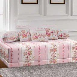 Arrabi 6-Pcs Pink & White Printed Diwan Set-image-88
