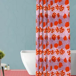 ArtzFolio Pink & Red Printed Waterproof Shower Curtain-image-7