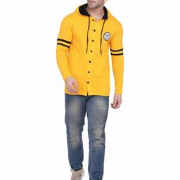 BEYOU FASHION Men Hooded Applique Slim Fit T-shirt-image-45