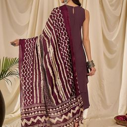 InWeave Women Regular Kurta with Palazzos & With Dupatta image 3