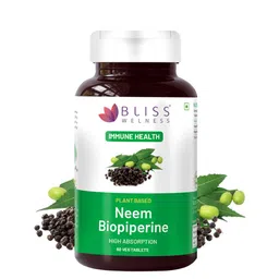Bliss Welness Neem With Bio Piperine Skin, Acne, Detox & Immunity Support - 60 Tablets-42