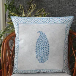 Weaves of Tradition White & Blue Ethnic Motifs Square Cushion Covers-image-66