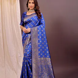 Moda Rapido Woven Design Zari Silk Cotton Banarasi Saree-picture-19