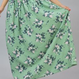 KALINI Women Floral Printed Flared Maxi Skirt-image-98