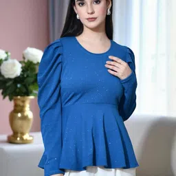 ZEUGEN Women Embellished Long Sleeve Peplum Top-picture-36