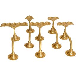 Exotic India 5-Pcs Brass Handheld Aarti Lamps-image-8