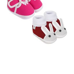 NESKA MODA Pink Cotton Booties-image-100