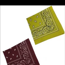 Navkar Crafts Unisex Maroon & Yellow Paisley Cotton Bandanas-picture-8