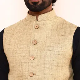 Satwaa Men Linen Nehru Jacket image 2
