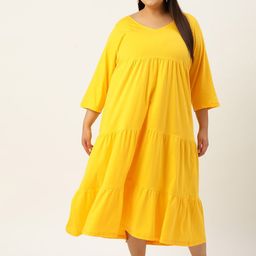 theRebelinme V-Neck Empire Midi Dress Plus Size-image-56