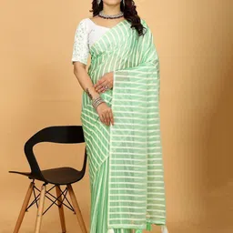K 5 Fashion Striped Art Silk Saree-image-48