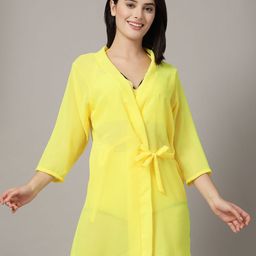 CUKOO Women Solid Swimwear Cover Up Shrug-image-15