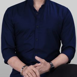 Men Regular Fit Solid Mandarin Collar Casual Shirt-image-58