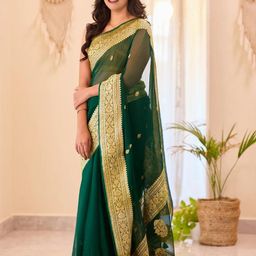 zinzraa Floral Zari Saree-image-74