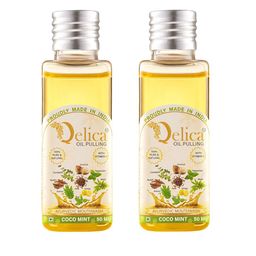 Qelica Set Of 2 Ayurvedic Pulling Oil With Vitamin -E Mouth Wash -50ml Each-24