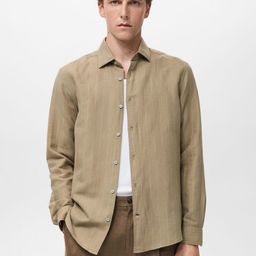 MANGO MAN Linen Cotton Relaxed Casual Shirt-picture-1