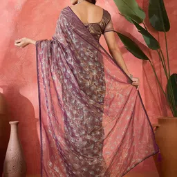 KALINI Embellished Sequinned Net Saree image 5