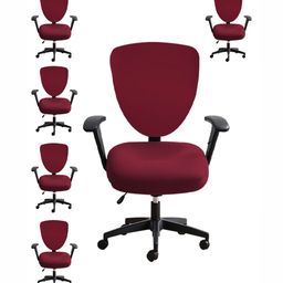 Lazi 6-Pcs Maroon Stretchable Office Chair Covers-23