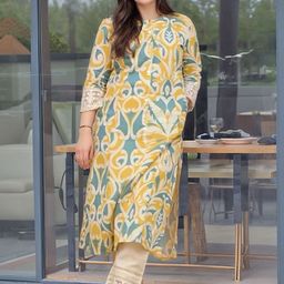 Aaghnya Ethnic Motifs Printed Mandarin Collar Kurta With Palazzo-58