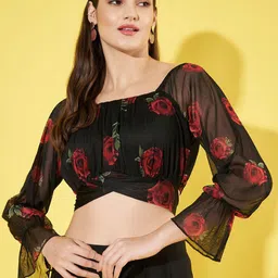 ANVI Be Yourself Women Floral Printed Square Neck Top-image-66