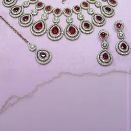 VATSALYA creation Gold-Plated Artificial Stones Alloy Jewellery Set-image-26