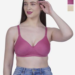 SHYAM SONS FLAIR Navya Pack Of 3 Full Coverage Cotton Lightly Padded T-shirt Bras-picture-4