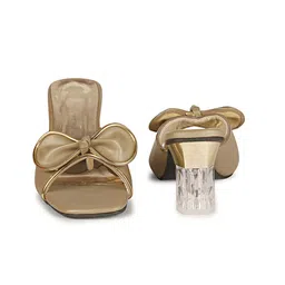 Commander Shoes Embellished Party Block Mules with Bows image 2