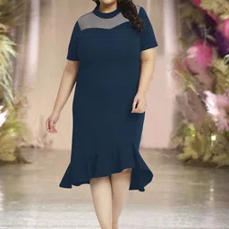 wild U Women Plus Size Net Bodycon Dress-image-94