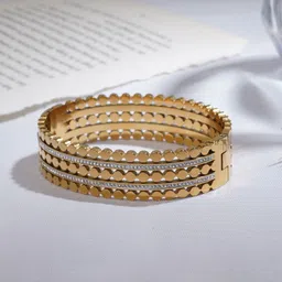 JEWILLEY Women Gold-Plated Kada Bracelet-image-81