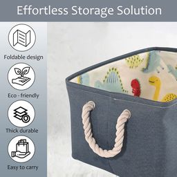 Kuber Industries Grey & Red Printed Storage Basket With Handle image 3