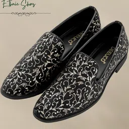 DEEUCO Men Printed Velvet Mojaris-picture-28
