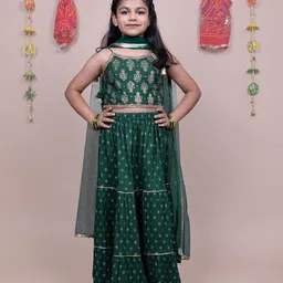 KASYA Girls Printed Beads and Stones Ready to Wear Lehenga & Blouse With Dupatta-picture-50